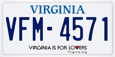 VA license plate VFM4571