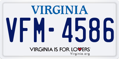 VA license plate VFM4586