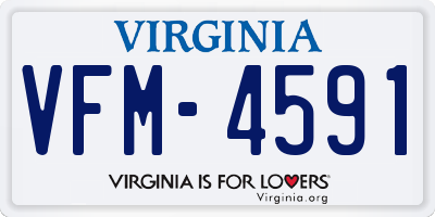 VA license plate VFM4591