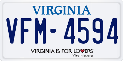 VA license plate VFM4594
