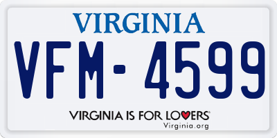 VA license plate VFM4599