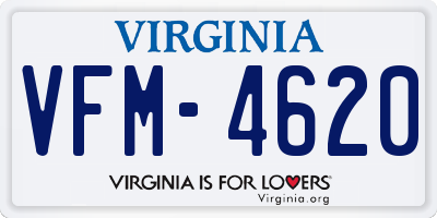 VA license plate VFM4620