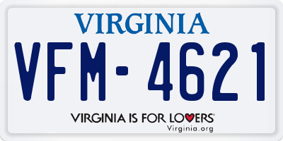 VA license plate VFM4621