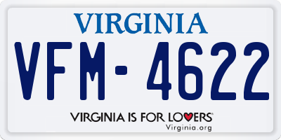 VA license plate VFM4622