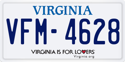 VA license plate VFM4628