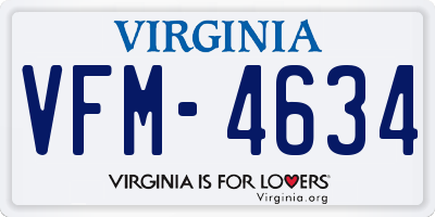 VA license plate VFM4634
