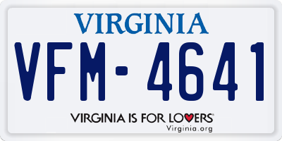 VA license plate VFM4641