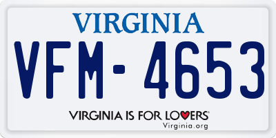 VA license plate VFM4653
