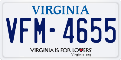 VA license plate VFM4655