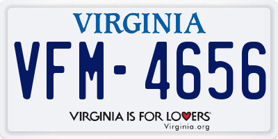 VA license plate VFM4656