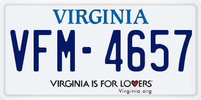 VA license plate VFM4657