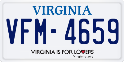 VA license plate VFM4659