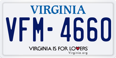 VA license plate VFM4660