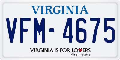 VA license plate VFM4675