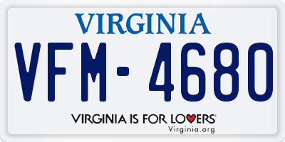 VA license plate VFM4680