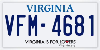 VA license plate VFM4681