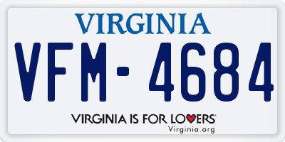VA license plate VFM4684