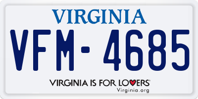 VA license plate VFM4685