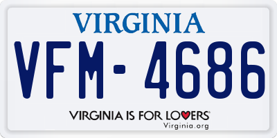 VA license plate VFM4686