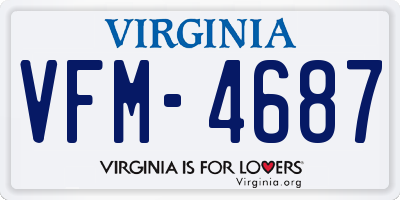 VA license plate VFM4687