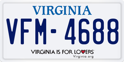 VA license plate VFM4688
