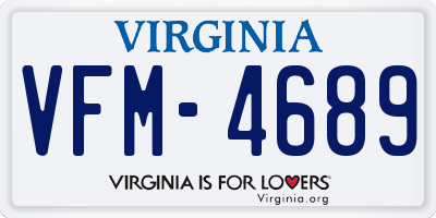 VA license plate VFM4689