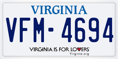 VA license plate VFM4694