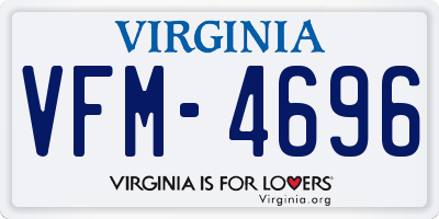 VA license plate VFM4696