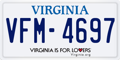 VA license plate VFM4697