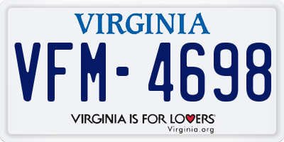 VA license plate VFM4698