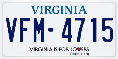 VA license plate VFM4715