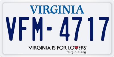 VA license plate VFM4717