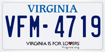 VA license plate VFM4719