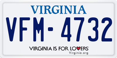 VA license plate VFM4732