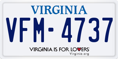 VA license plate VFM4737