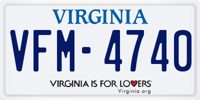 VA license plate VFM4740