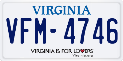 VA license plate VFM4746