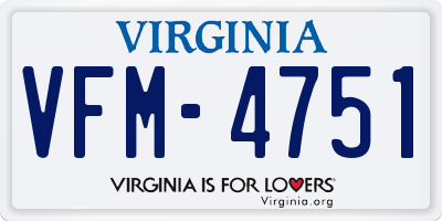 VA license plate VFM4751