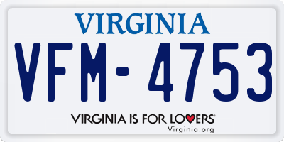 VA license plate VFM4753