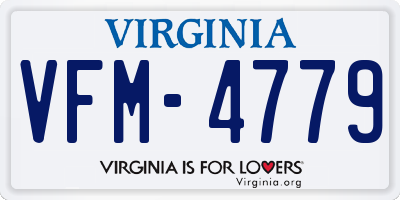 VA license plate VFM4779