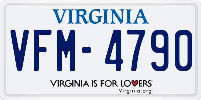 VA license plate VFM4790