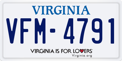 VA license plate VFM4791