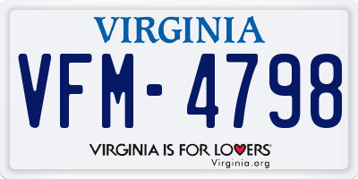 VA license plate VFM4798