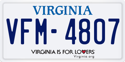 VA license plate VFM4807