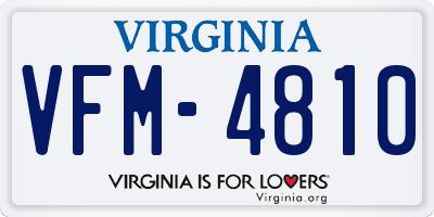 VA license plate VFM4810