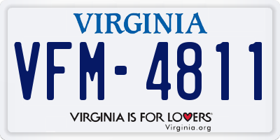 VA license plate VFM4811