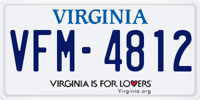 VA license plate VFM4812
