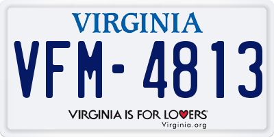 VA license plate VFM4813