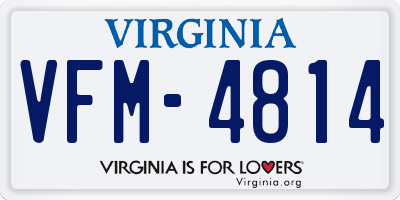 VA license plate VFM4814