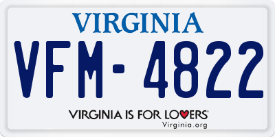 VA license plate VFM4822